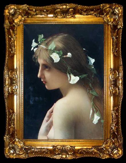 framed  Jules Joseph Lefebvre Nymph with morning glory flowers, ta009-2